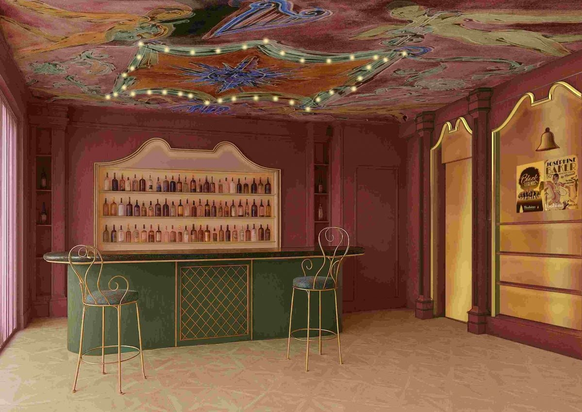 A bar adorned with colorful murals and soft lighting, H&ocirc;tel Magnifique, a luxury boutique hotel on Paris&rsquo;s Left Bank